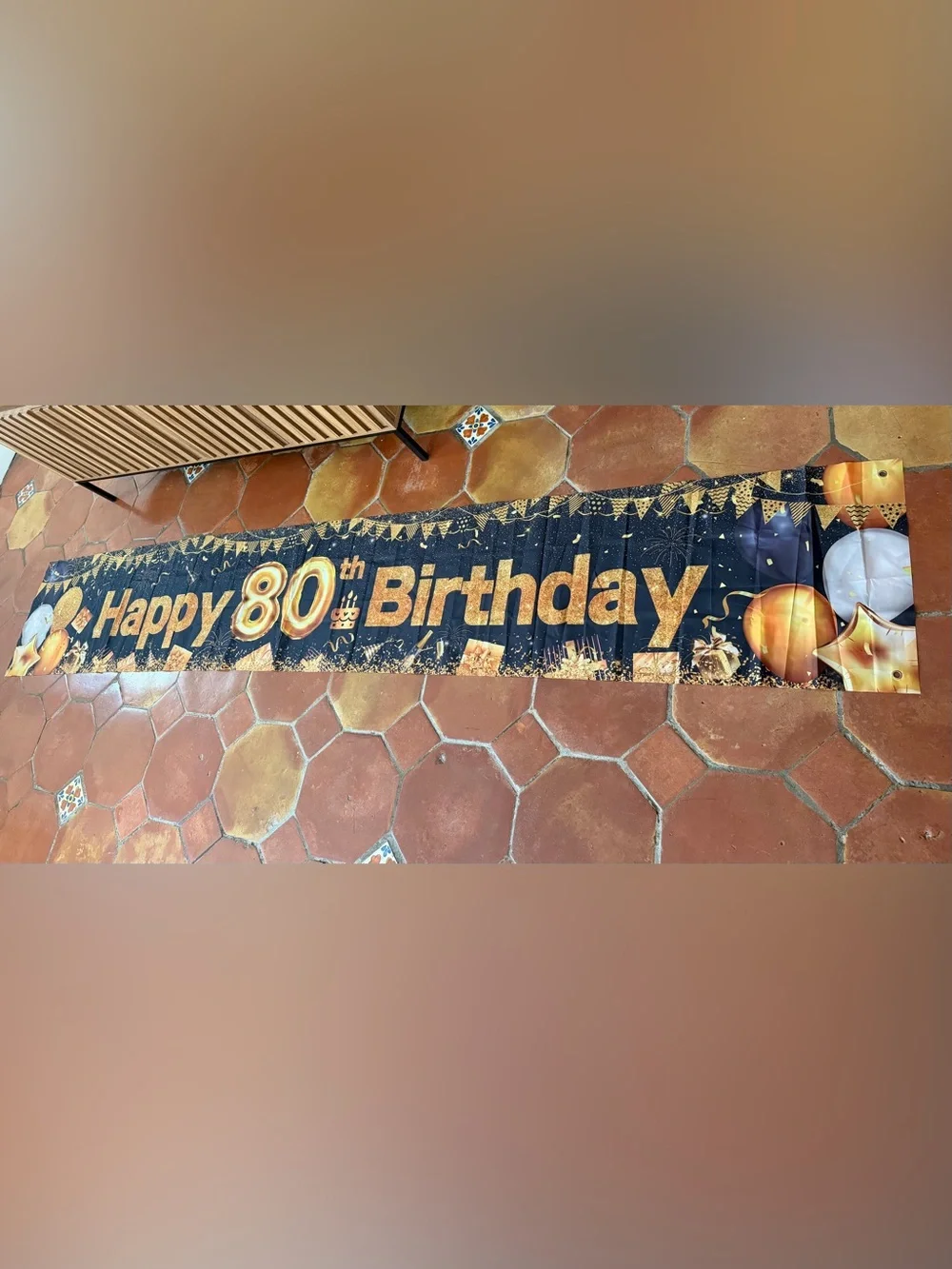 Lawn Happy 80th Birthday Banner 118” x 20” & Sign
